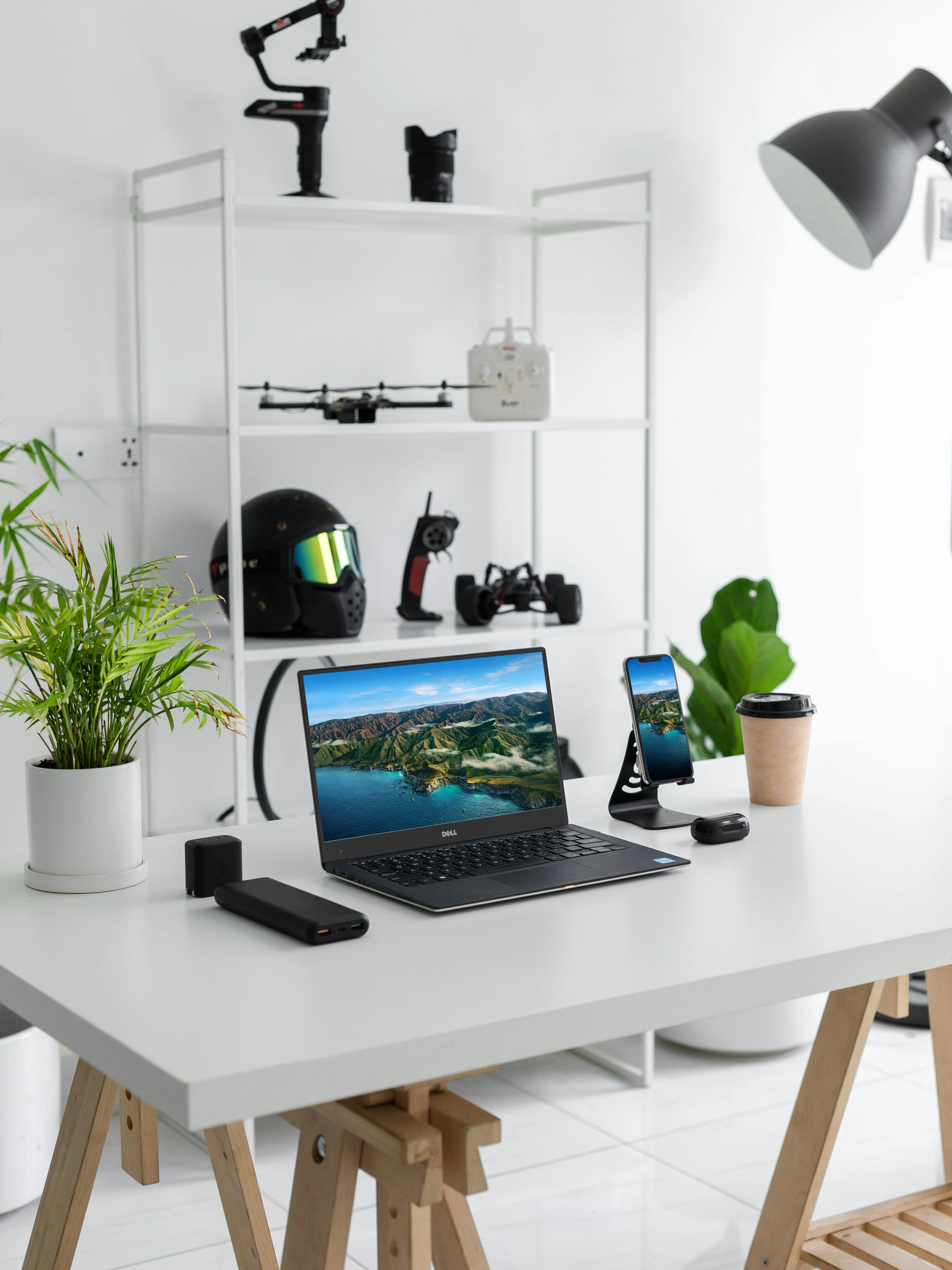 Modern virtual office setup showcasing a professional environment